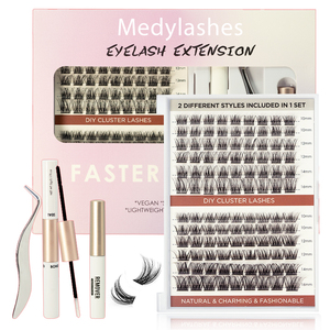Medylashes פרטי תווית אישית faux mink d curl קטע lash טבעי diy lash אשכולות curles לפני חתך ריסים - Product Image 4