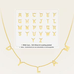 Perfect Statement 18K Gold Plated Charm <b>Silver</b> 925 Personalised Customized Name Letter <b>Initial</b> Fine Fashion Jewelry <b>Necklaces</b> - Product Image 1