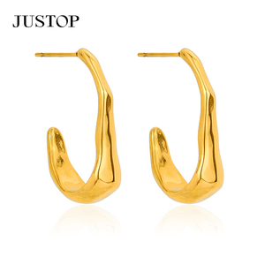 Pendientes de Aro de Moda, OEM/Personalizados, de Acero Inoxidable Resistente al Agua, Chapados en Oro de 18K, Hipoalergénicos, Proveedor de Joyería de Moda - Product Image 5