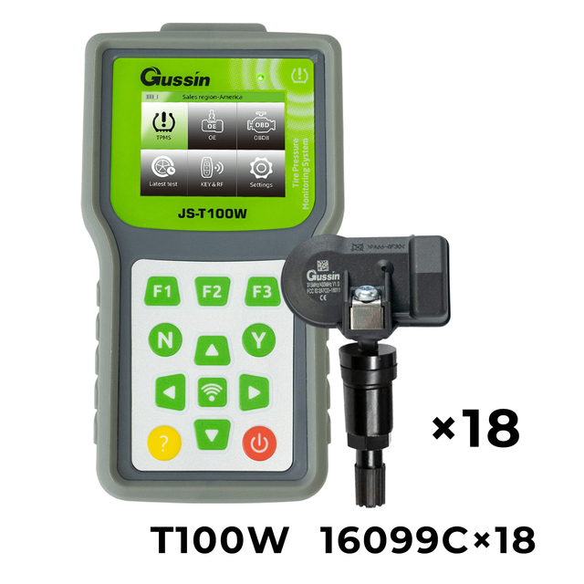 Gussin Universal TPMS Sensor 1 Programming Tool 18 Sensors 433/315MHz Frequency Built-In 12V 12 Months Warranty Model