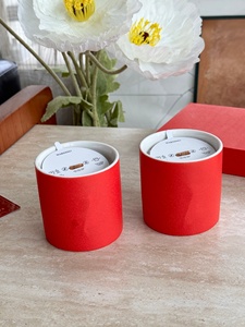 Venta al por mayor de velas de cerámica rojas, velas de porcelana para decoración del hogar y bodas - Product Image 5