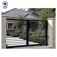 Puerta Plegable de Suspensión Abierta para Patio, Venta al por Mayor de Fábrica Prima, Nuevo Modelo, Conjunto de Puerta para Patio, Valla de Entrada para Patio, Aluminio