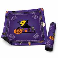 Tapis de mahjong américain pour Halloween, couverture de table en tissu doux absorbant, tapis de jeu antidérapant pour les tuiles, décoration de fête facile à nettoyer