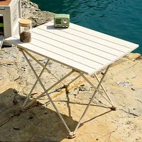 Table pliante portable ultra légère Table de camping noire en alliage d'aluminium haute résistance Table de barbecue pique-nique pour fête de jardin