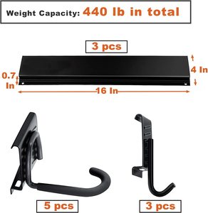 Venta directa de fábrica, ganchos de estante de bicicleta de montaje en pared de acero al carbono para pared de <span class=keywords><strong>garaje</strong></span> para <span class=keywords><strong>bicicletas</strong></span> y cascos, estante de almacenamiento de <span class=keywords><strong>garaje</strong></span> - Product Image 6