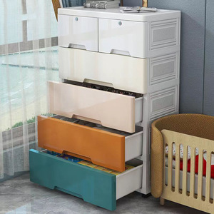 现代五层多功能婴儿衣柜儿童塑料储物柜客厅抽屉式储物车 - Product Image 4