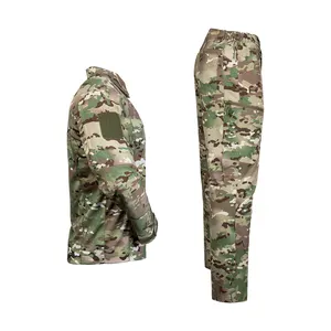 Uniforme grenouille camouflage pour homme T Shirt à manches longues Vêtements tactiques Uniformes Zip Cotton Combat Training Suit