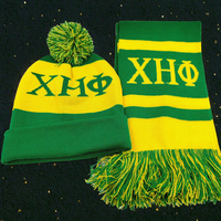 Bufandas y Gorros de Invierno para Adultos Beyou con Logotipo Personalizado de la Hermandad Chi Eta Phi, Tejido Liso con Símbolo Griego Teñido con Hilo, 100% Acrílico, Talla Mediana