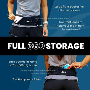 Sabuk Lari Anti Air Neoprena untuk Olahraga Luar Ruangan dengan Ritsleting, Tas Pinggang Multi-Kantong Ultra Nyaman untuk Unisex - Product Image 3