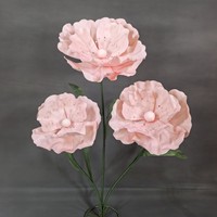 Grandes fleurs artificielles géantes en mousse de pavot et pivoine sur pied avec base, pour décoration de scène de mariage et vitrine