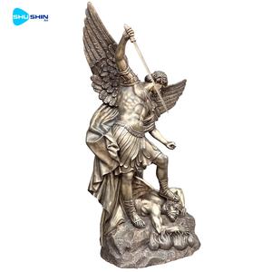 Sculpture en bronze personnalisée de Saint-Michel Archange pour la sculpture de jardin d'église, statue en bronze de défenseur religieux, artisanat en métal - Product Image 2