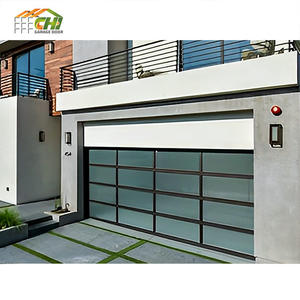 CHI meilleure vente <span class=keywords><strong>moins</strong></span> <span class=keywords><strong>cher</strong></span> USA 16x7 16x8 9x7 9x8 aluminium pleine vue verre <span class=keywords><strong>porte</strong></span> <span class=keywords><strong>de</strong></span> <span class=keywords><strong>garage</strong></span> sans cadre noir verre feuilleté pour Villa - Product Image 2