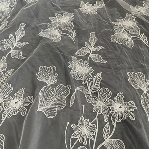 Tùy chỉnh ưa thích màu trắng hoa thêu đính cườm vải ren cô dâu Tela de encaje con bordado de cuentas - Product Image 3