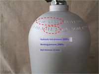 Cilindro de Gas para Buceo de 12L, Aleación de Aluminio, Tanque de Oxígeno de Alta Presión, Cilindro de Aire Comprimido para Sandblasting