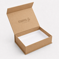 Eco Friendly Kraft Paper Foldable Magnetic Gift Box Custom Debossed Embossed Logo Flip Rigid Packaging Box for Tea Gift
