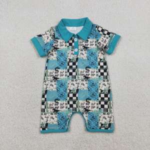 Combinaison polo décontractée en coton et élasthanne pour bébé fille nouveau-né, style western, pour tout-petit, en laine peignée 200-220 g/m² - Product Image 2
