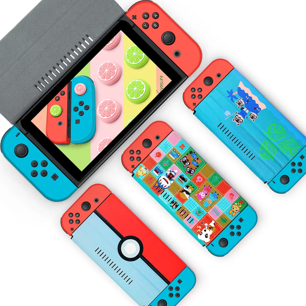 AnimalCrossing Bunte Nette Gehäuse Shell Fall PU Leder Schutzhülle Faltbare Licht Screen Protector Für Nintendo Schalter