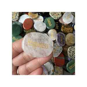 Personnalisé Gravé Poli Palm Inspirational Stones Amour Espoir Paix Noir Poche gravure Mot Méditation pierre <span class=keywords><strong>de</strong></span> Prière - Product Image 6