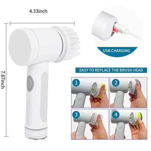 Brosse de nettoyage électrique sans fil multifonctionnelle pour la maison, cuisine et salle de bain, outil portatif pour toilettes, coins difficiles et nettoyage de chaussures - Product Image 1