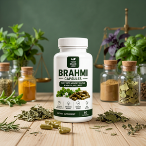 Capsules de Brahmi Naturelles Premium 60 Capsules Végétales Complément Alimentaire Herbal Ayurvédique Capsules de Brahmi Pures Ayurvédiques Naturelles - Product Image 1