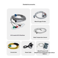 Moniteur ECG multiparamètres médical personnalisé Pomath JZ-YPM8000C, détecteur de tension artérielle, de fréquence cardiaque, d'oxygène, de température des animaux de compagnie, CE