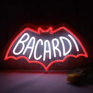 Enseigne néon <span class=keywords><strong>Bacardi</strong></span> Rum, Décoration murale LED alimentée par USB pour bar à domicile, club, cave à homme et cadeaux - Product Image 1