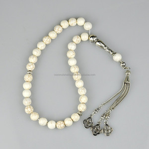 Normale pietra turchese bianca verde 10mm 33 perline braccialetti preghiera pietra religiosa Tasbih <span class=keywords><strong>rosario</strong></span> - Product Image 3