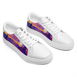 Chaussures décontractées blanches pour hommes et femmes, printemps-automne 2025, nouvelles baskets imprimées, tige en microfibre, lacets, respirantes, durables - Product Image 1