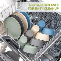 Ensemble de vaisselle écologique Passe au lave-vaisselle vaisselle en mélamine jetable Motif végétal Dîners durables