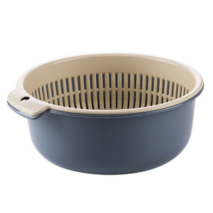 Double Layer Drain <b>Basket</b> Round Vegetable Fruit Washing Colander Kitchen Sink Strainer Set - Product Image 3