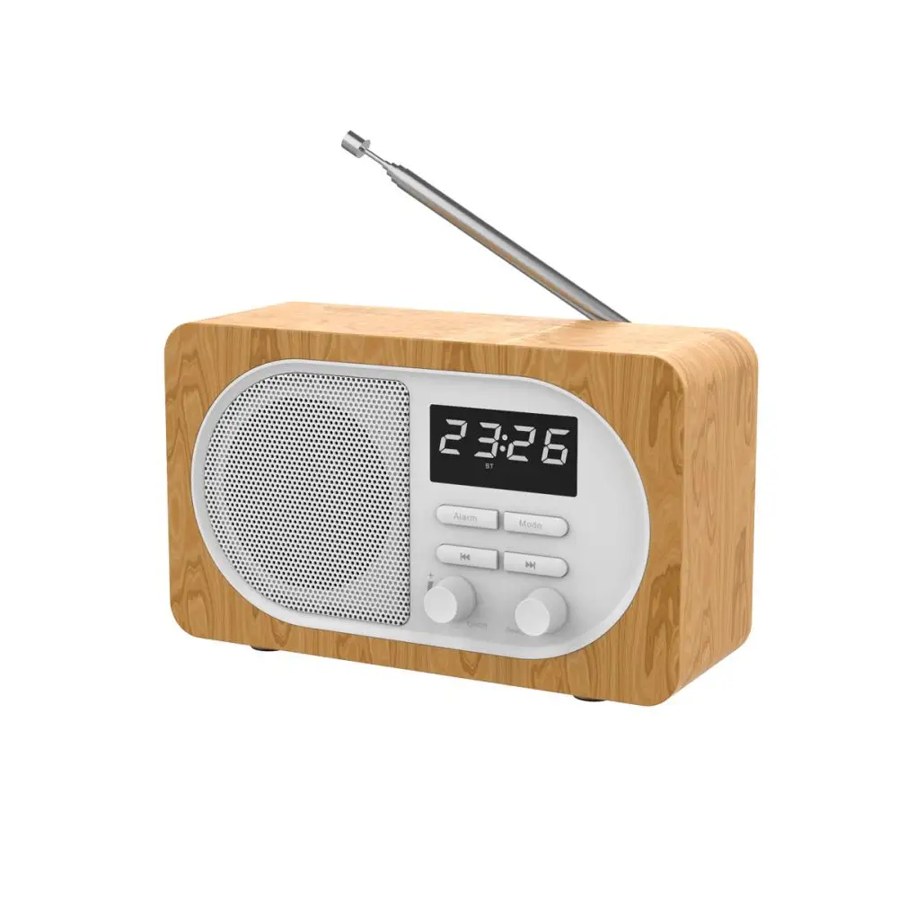 Hot Selling Vintage Radio Retro Wireless Desktop Speaker FM Radio Alarm Clock Wireless Connection TF Card MP3 Player