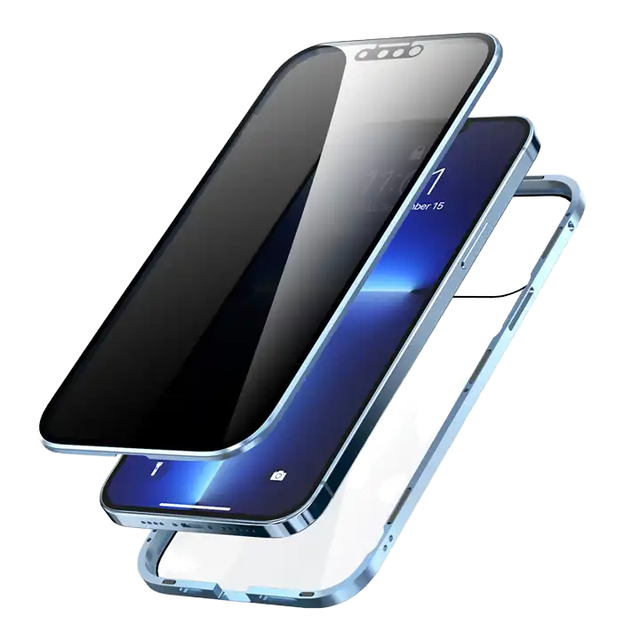 AilesTecca 360 Full Protective Magnetic Phone Case for iPhone 15 16 Pro Max Waterproof Privacy Protection Tempered Glass Antispy