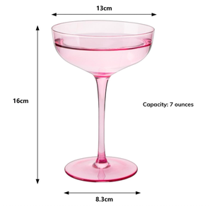 Verres à cocktail en cristal rose de designer, soufflés à la main, avec bordure dorée, ensemble de verres à vin pour fête, <span class=keywords><strong>bar</strong></span>, décoration de luxe - Product Image 5