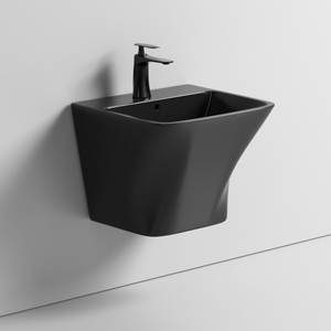 Ensemble WC et lavabo mural en céramique noir mat personnalisable – Collection Sanitaire - Product Image 3