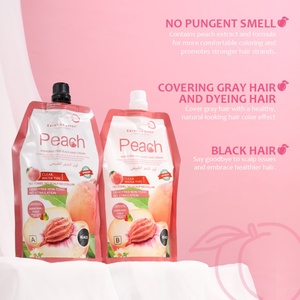 Tinte Permanente para el Cabello sin Amoníaco con Extracto de Durazno, Color Negro de Larga Duración - Product Image 5