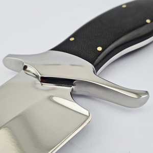 Couteau Bowie en acier Damas fait main avec manche en corne de cerf et étui en cuir fin, couteau d'extérieur, couteau en gros - Product Image 5