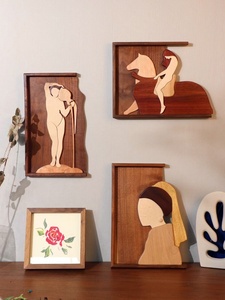 Cuadro Decorativo Minimalista Moderno con Marco de Madera Sólida de Nogal Negro para Uso en Interiores, Arte de Pared - Product Image 4