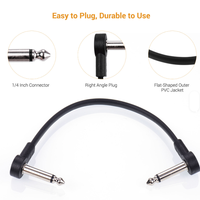 Nouveau produit en gros : Kit de câbles pour pédale d'effet de guitare avec connecteur plat et cordon à angle droit pour instrument de musique