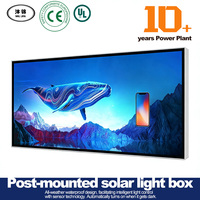 Boîte à lumière LED décorative ultra-mince en aluminium de 24x36 pouces, alimentée par énergie solaire, pour plafond intérieur, télécommandée, 5000 lumens, à intensité variable