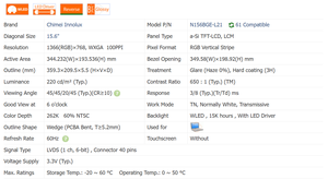 شاشة عرض L11 ltn15605 LVDS/40hd pin * 60HZ شاشات عرض LCD جديدة - Product Image 4