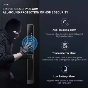 Serrure de porte intelligente Glomarket Tuya App, contrôlée par empreinte digitale et application, en aluminium/acier/bois, avec Wi-Fi et stockage cloud - Product Image 4