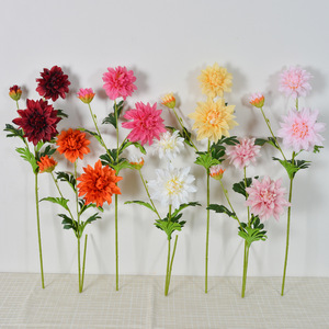 Flor Artificial de Dalia en Colores Mixtos, Flor de Seda con Tacto Natural para Decoración de Bodas y Hogar - Product Image 1