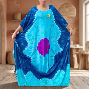 Women's Casual Plus Size Polyester <b>Maxi</b> <b>Dresses</b> Free Size Casual African Print Kaftan Lace Tie Dye <b>Chiffon</b> Fashion Adults - Product Image 2