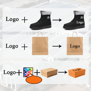 Sepatu bot salju untuk wanita, sepatu bot pinggiran tinggi kaki panjang berlapis bulu tebal hangat bersol tebal serbaguna - Product Image 2