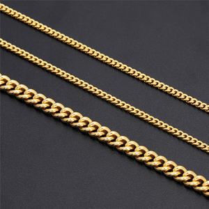 Chaîne cubaine en laiton plaqué or 24 carats Jxx, 45/60 cm, collier tendance pour hommes et femmes, cadeau - Grande vente - Product Image 2