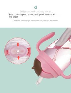Biberon pour enfant Poignée étanche Boisson Alimentation Formation Sans Bpa Pp Enfant Eau Biberon Tasse Avec Paille - Product Image 5