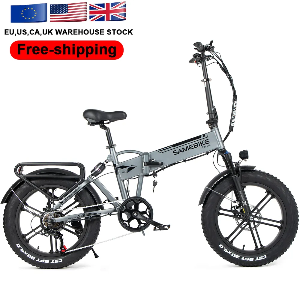 SAMEBIKE – entrepôt XWLX09 vélo électrique pliant 750w gros pneu 20x4.0 grande roue plage tout-terrain vélo électrique à suspension complète