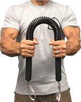 Barre d'exercice à ressort bidirectionnelle noire personnalisée, extenseur de poitrine, fitness, barre à ressort robuste et durable, barre de torsion de puissance