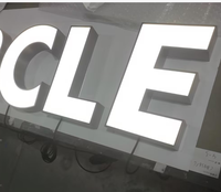 Letra de canal LED de alta calidad, Letra de canal iluminada con cara con tapa embellecedora, letrero de Metal luminoso 3D para tienda