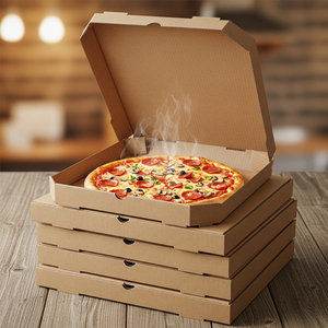 Xjy bán buôn 10 inch bánh <span class=keywords><strong>pizza</strong></span> Kraft các tông sóng hộp carton bao bì cho cửa hàng bánh <span class=keywords><strong>Pizza</strong></span> mà không cần in ấn - Product Image 1